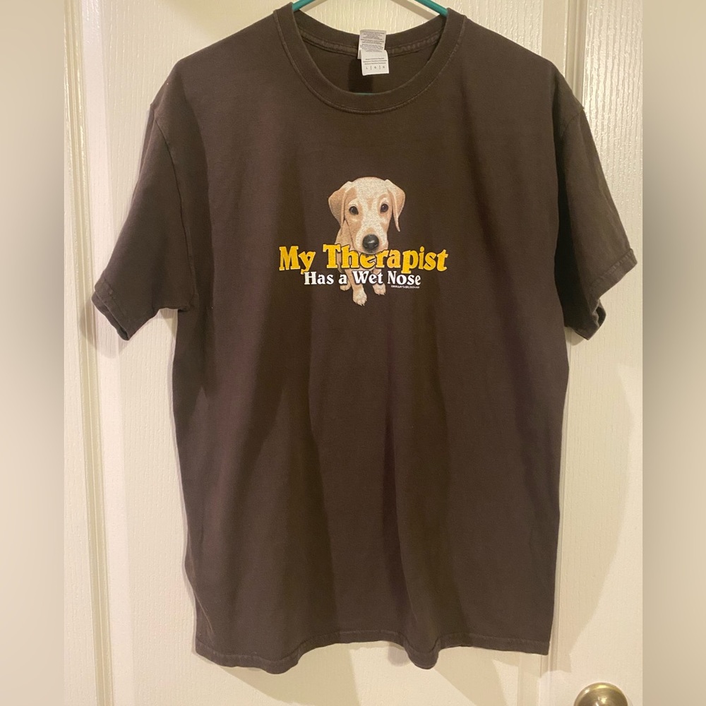Dog Lovers Tee Shirt Brown Size Large